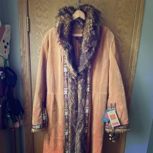 Leather Vintage long coat.